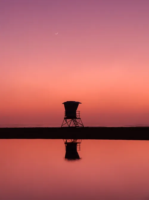 Lifeguard tower reflection
