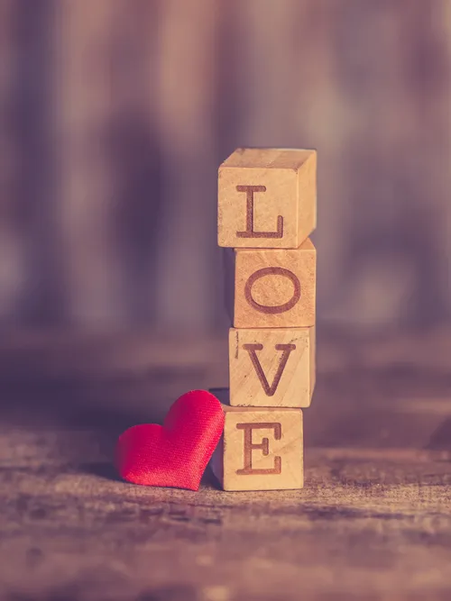 Wooden cubes love