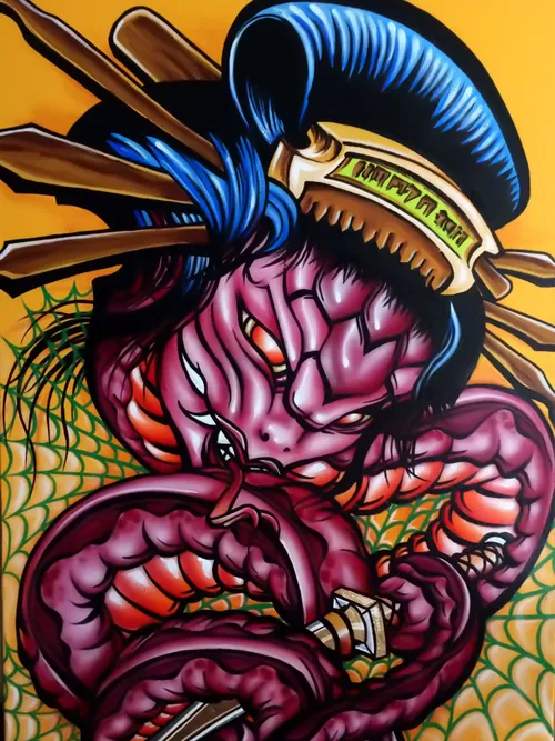 Japanese snake drawing
