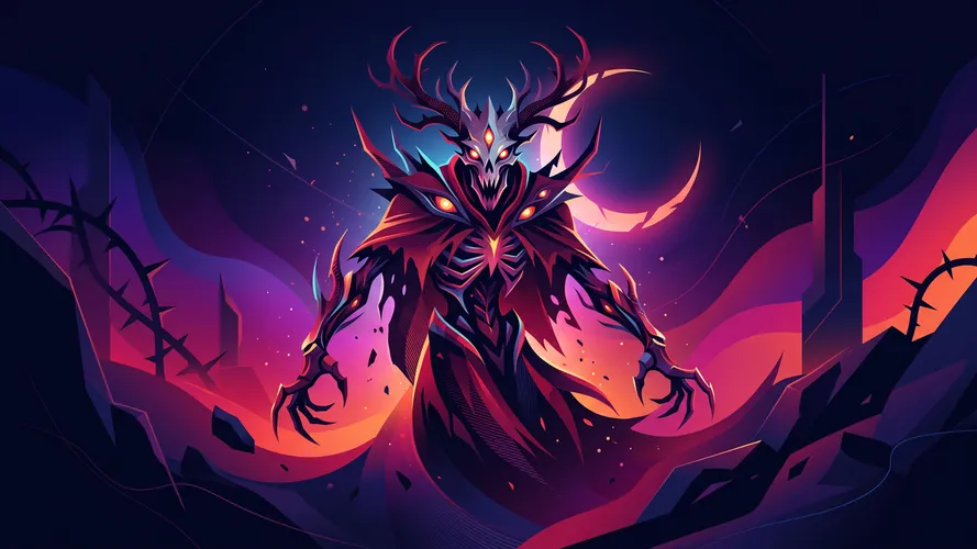 Dark Fantasy Demon With Horns