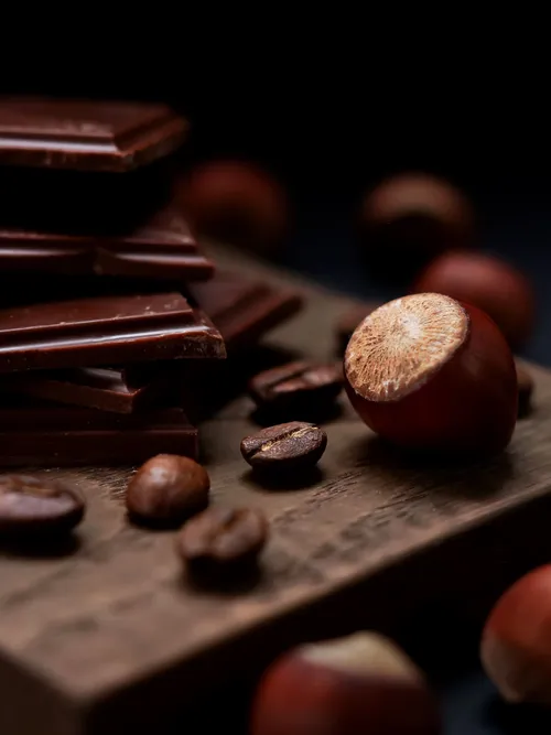 Chocolate with coffee and nuts