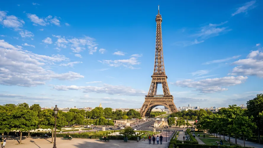 Eiffel Tower in Sunny Paris