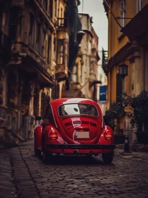 Volkswagen beetle in old town