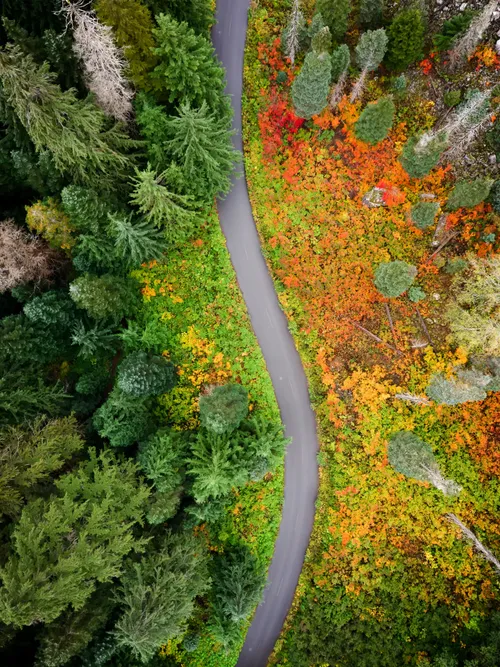 Snoqualmie pass aerial view