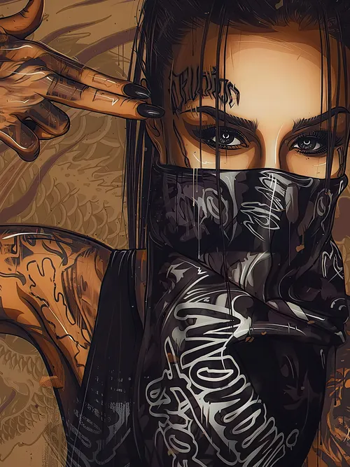Gangster girl drawing