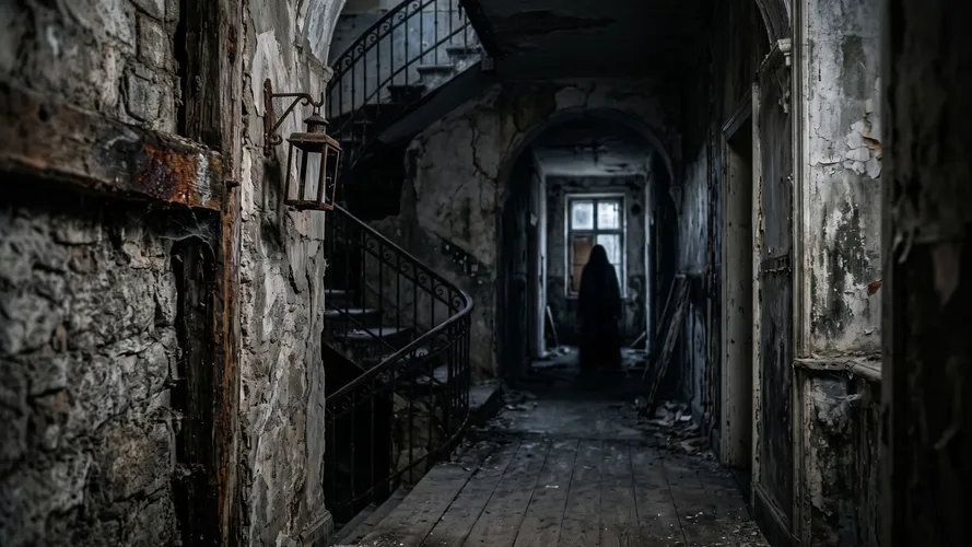 Creepy Ghost in Abandoned Mansion