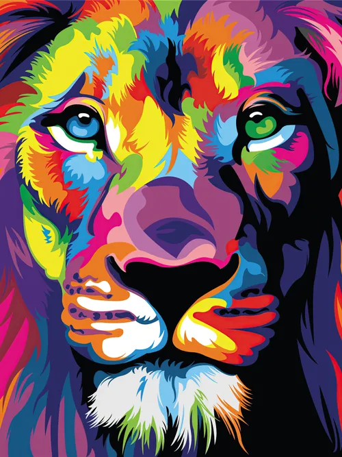 Colored lion