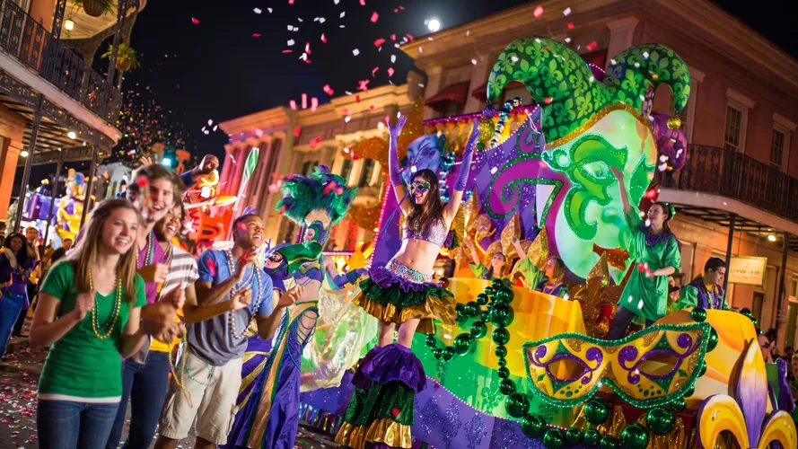 Vibrant Mardi Gras Parade Celebration