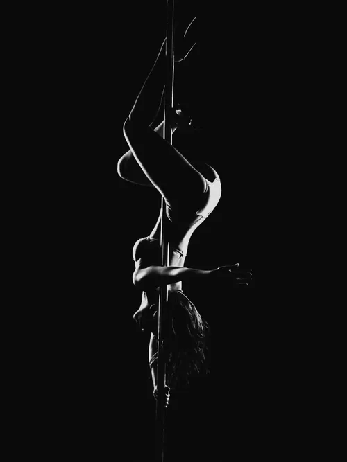 Pole dance silhouette