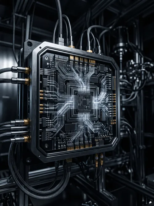 Futuristic Quantum Computer Processor