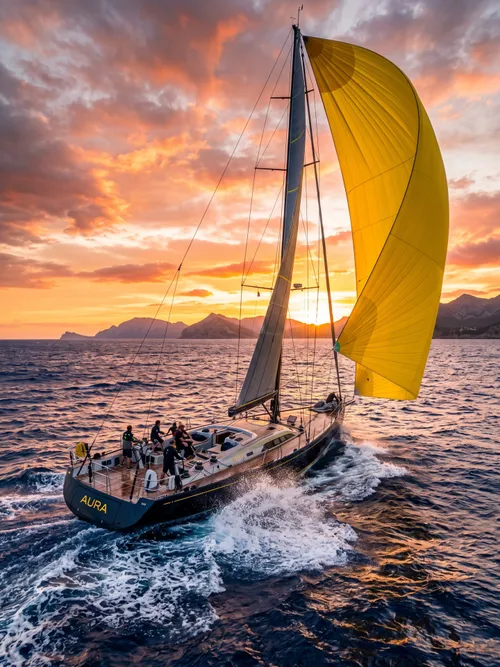 Sailing Yacht at Sunset