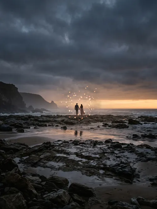 Romantic Couple by the Sea