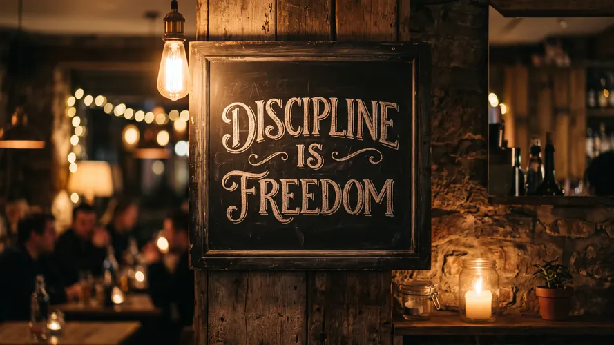 Discipline Is Freedom Quote Sign
