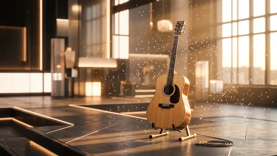 Acoustic Guitar in Modern Studio