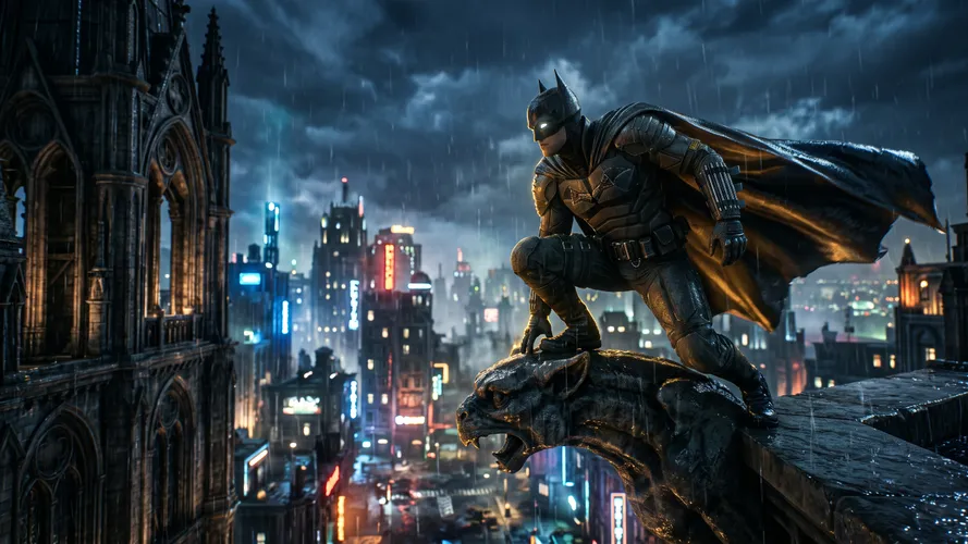 Batman Overwatching Gotham City