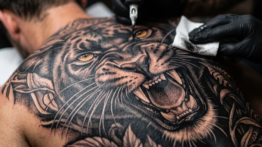 Fierce Tiger Back Tattoo Art